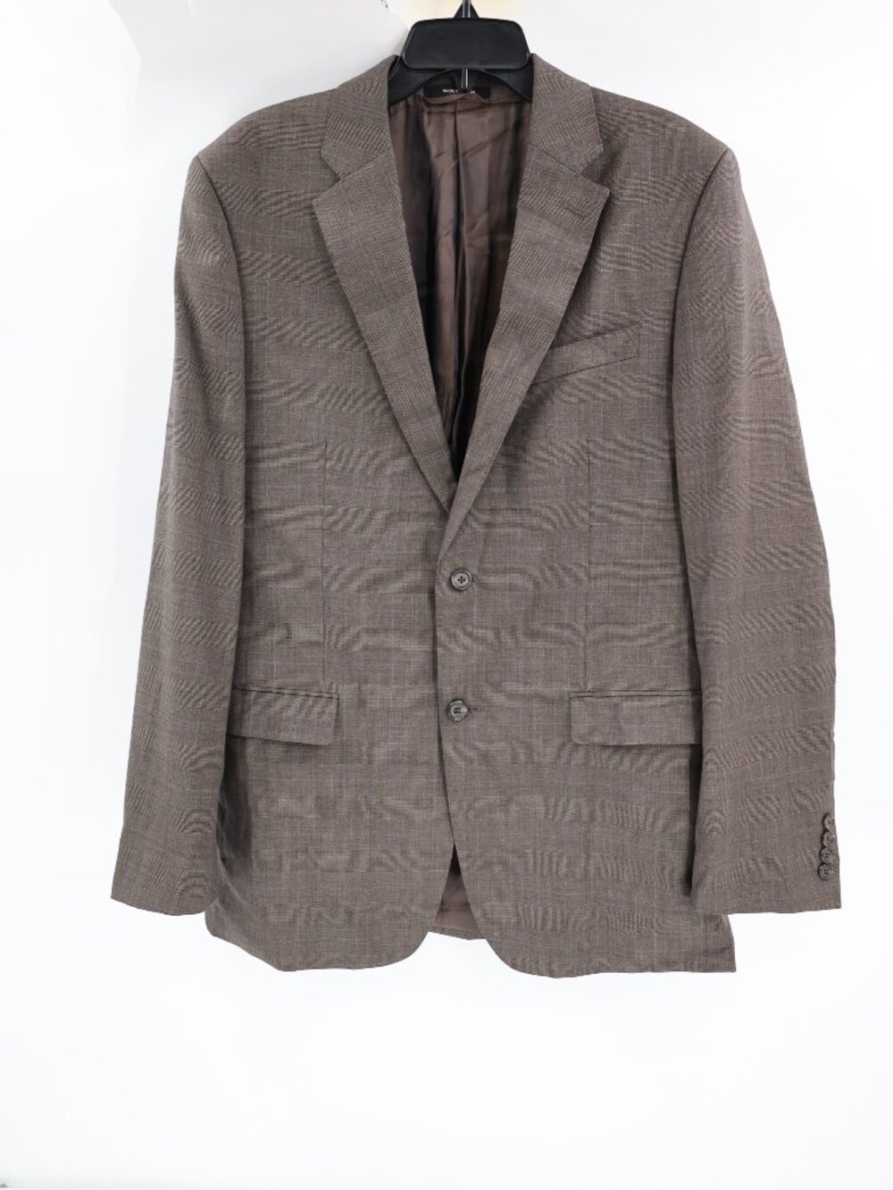 Lauren Ralph Lauren Sport Coat Mens 42L Windowpane Wool Slim Fit Blazer Brown